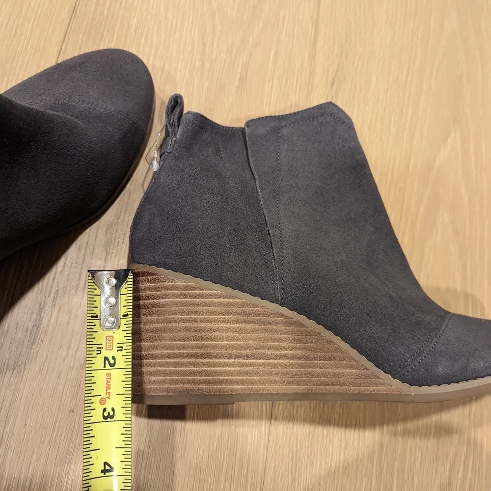 Toms Charcoal Wedge Ankle Boots
